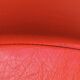 Grand pouf vintage en Skaï rouge – diamètre : 62 cm