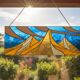 Vitrail paysage – Style Tiffany fait main, panneau décoratif