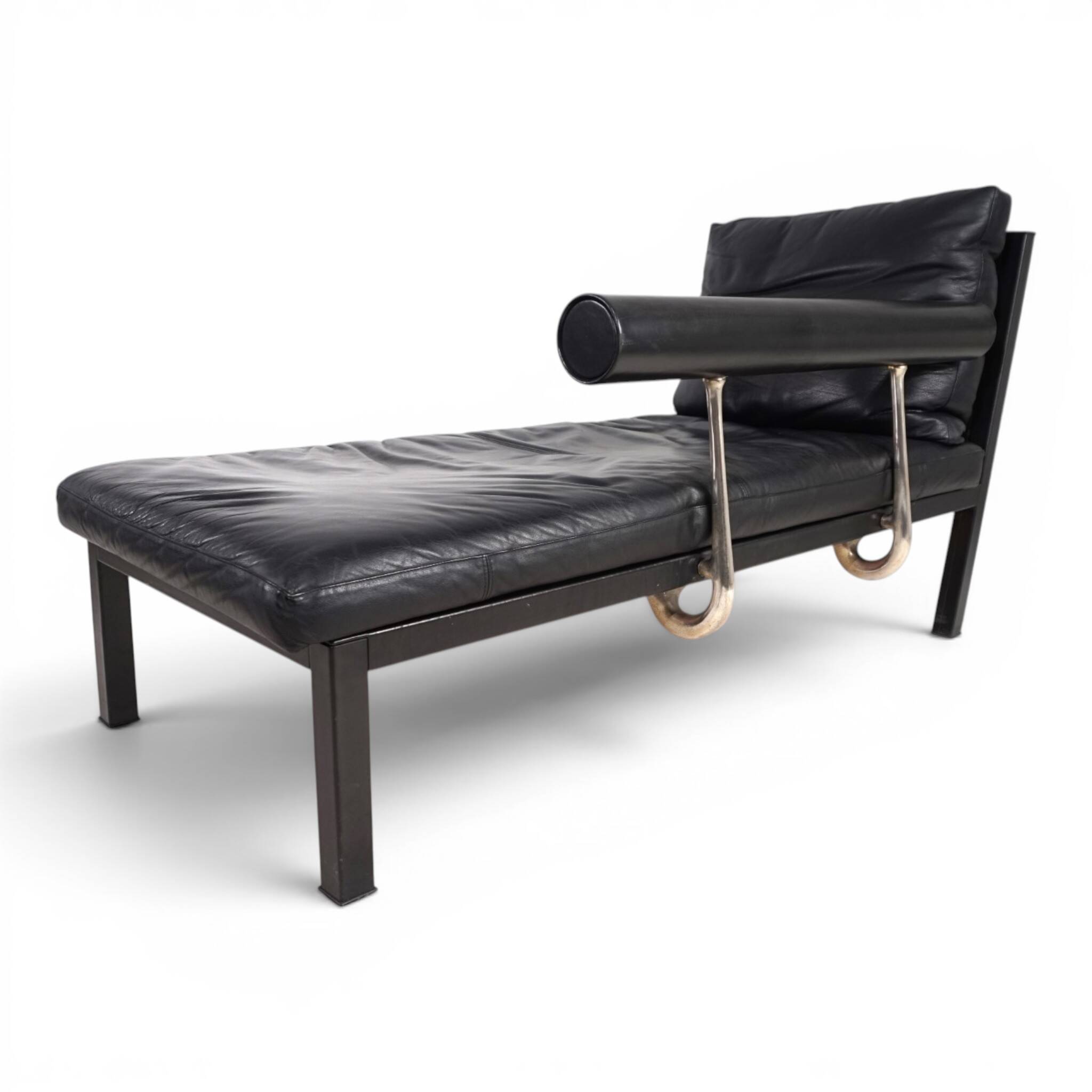 B&B Italia Baisity Leather Chaise Lounge / Daybed by Antonio Citterio, 1980