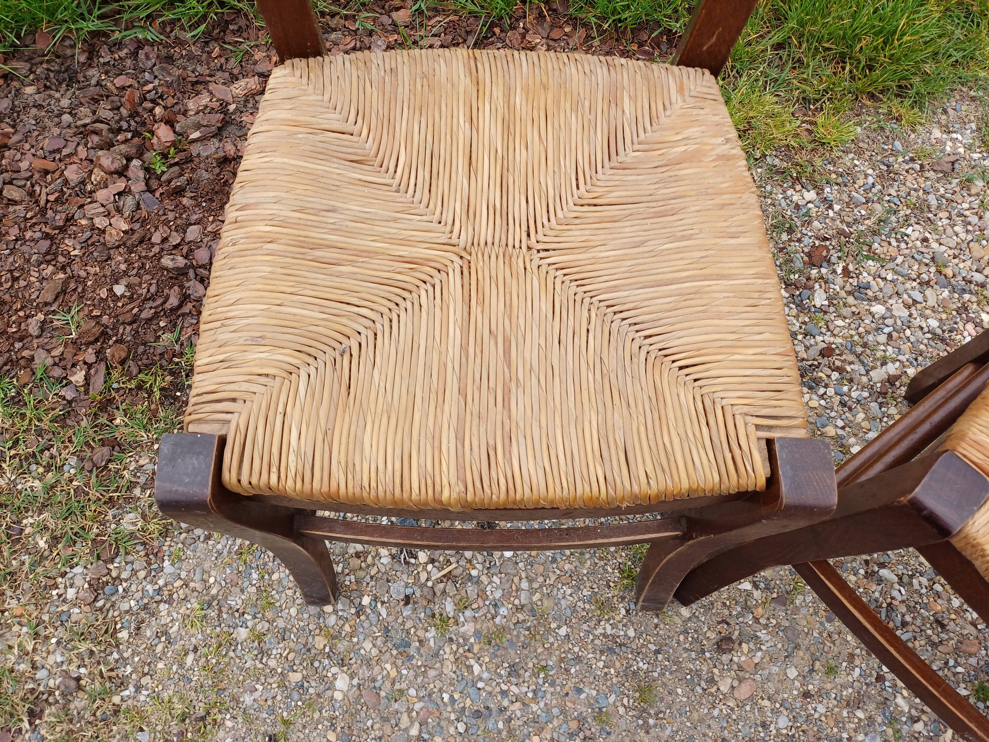 4 Old Straw Chairs