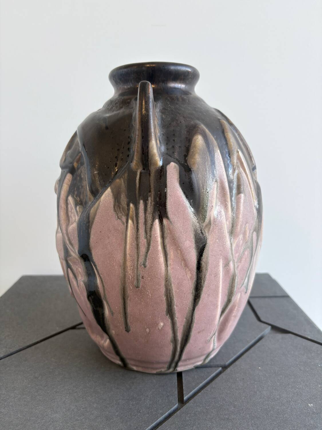 Stoneware ear vase, Gilbert Métenier, art deco