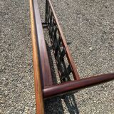 Table en palissandre Topform. Table basse vintage. Sangles en cuir