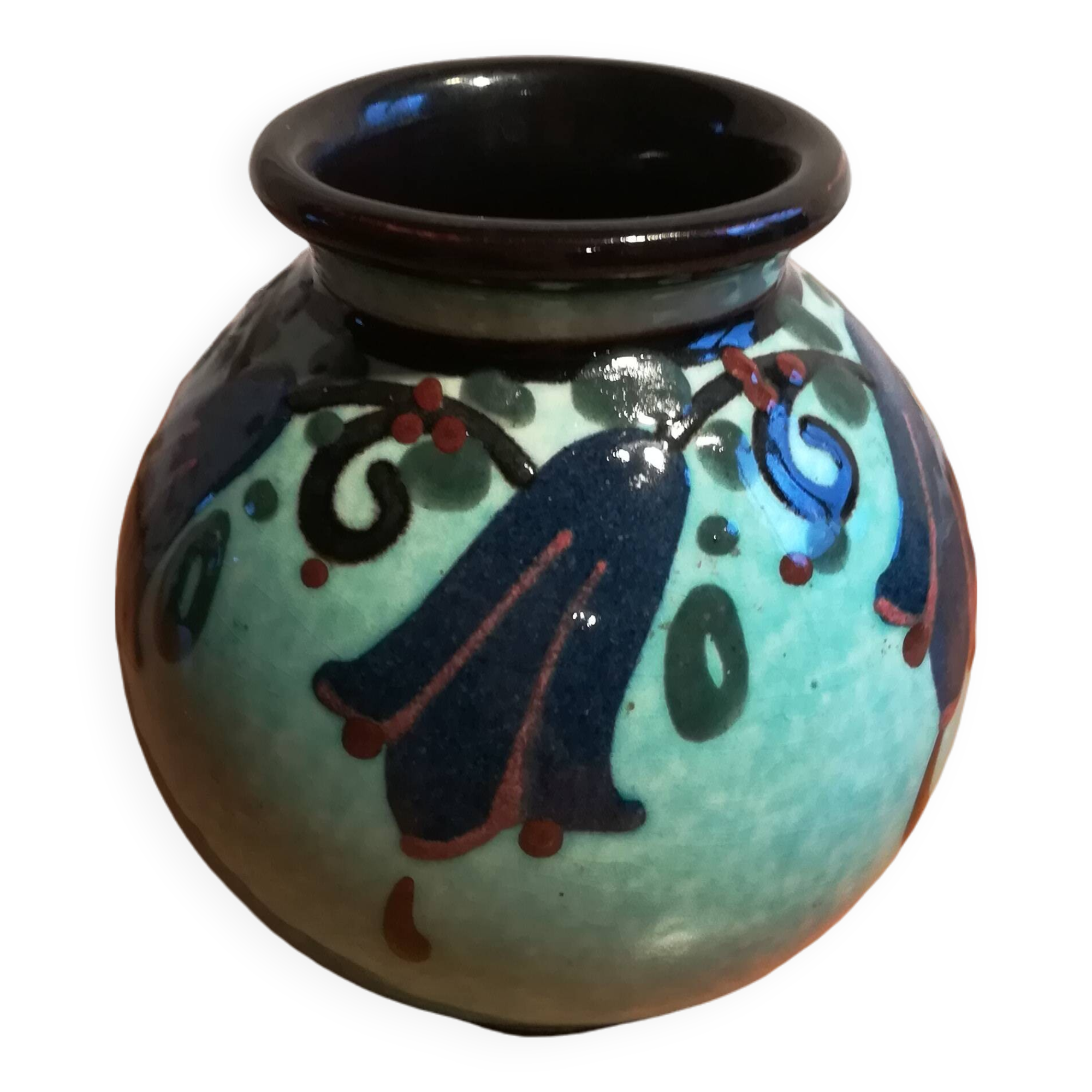 Paul Jacquet enamelled ceramic vase 1930