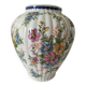Antique vase with floral decoration in enamelled earthenware – timeless charm