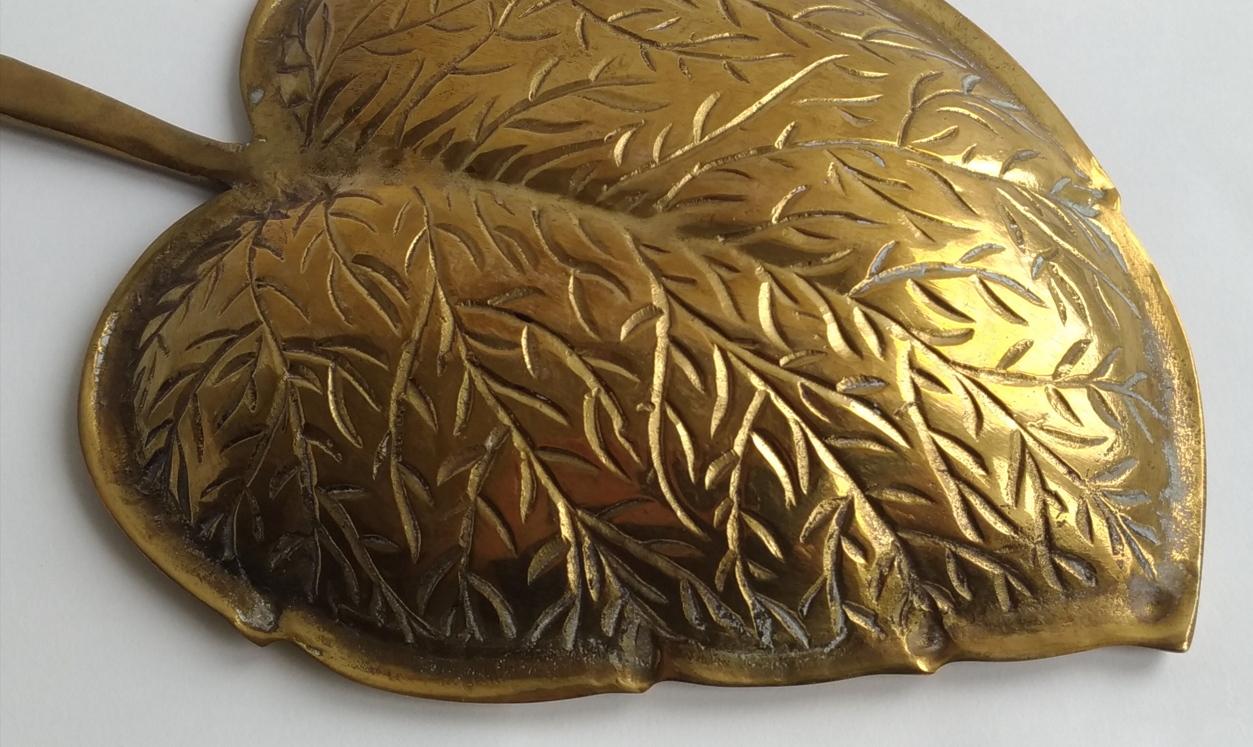 Vintage brass leaf