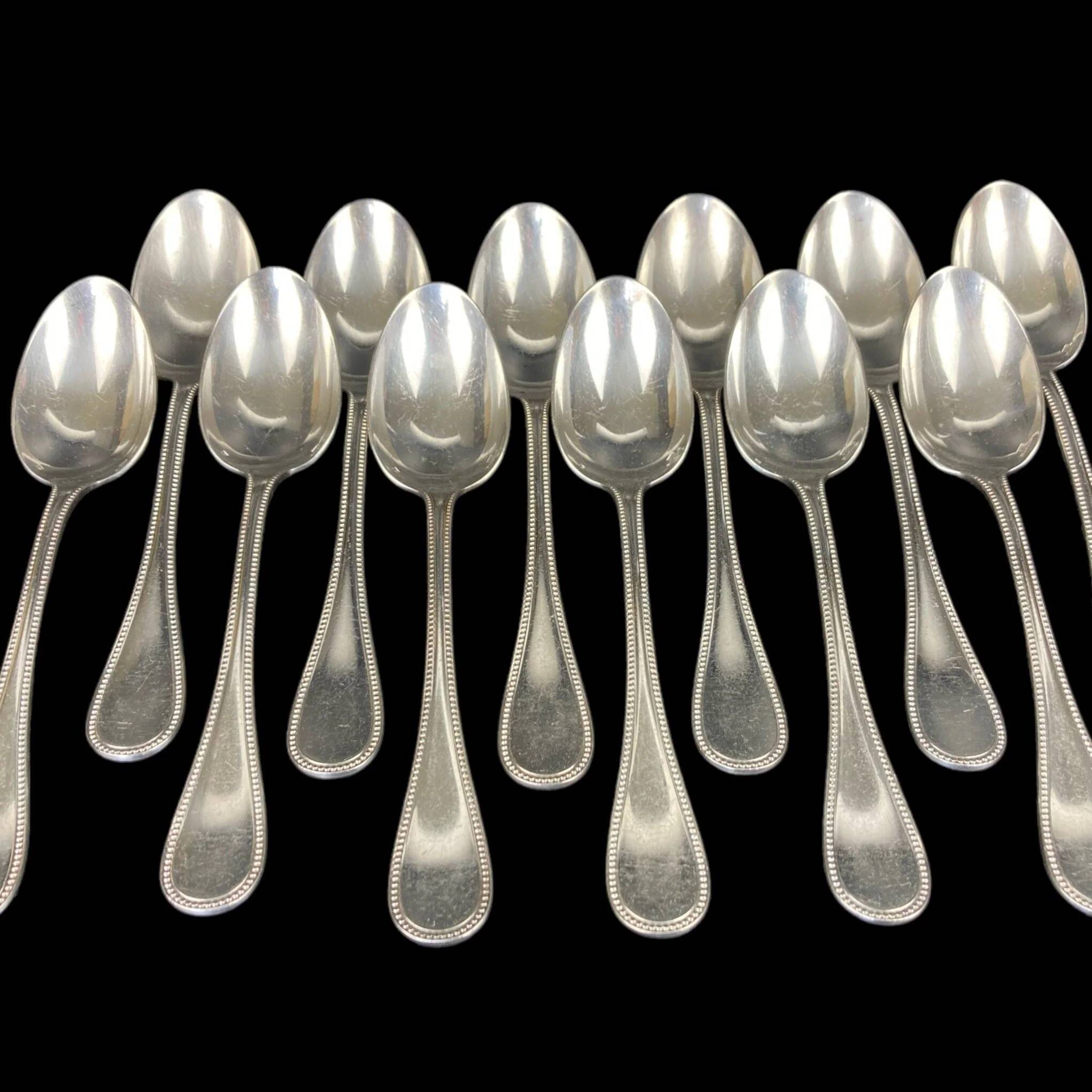 Christofle house model pearls 12 large table spoons