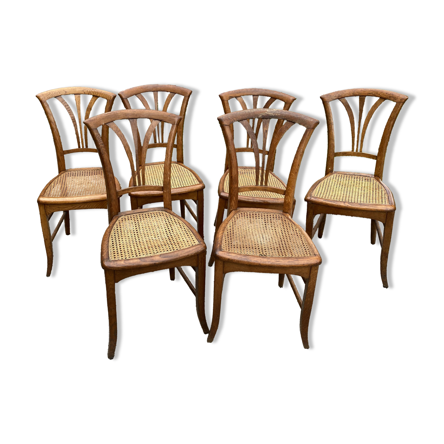 Lot chaises cannage d'occasion - Ameublement