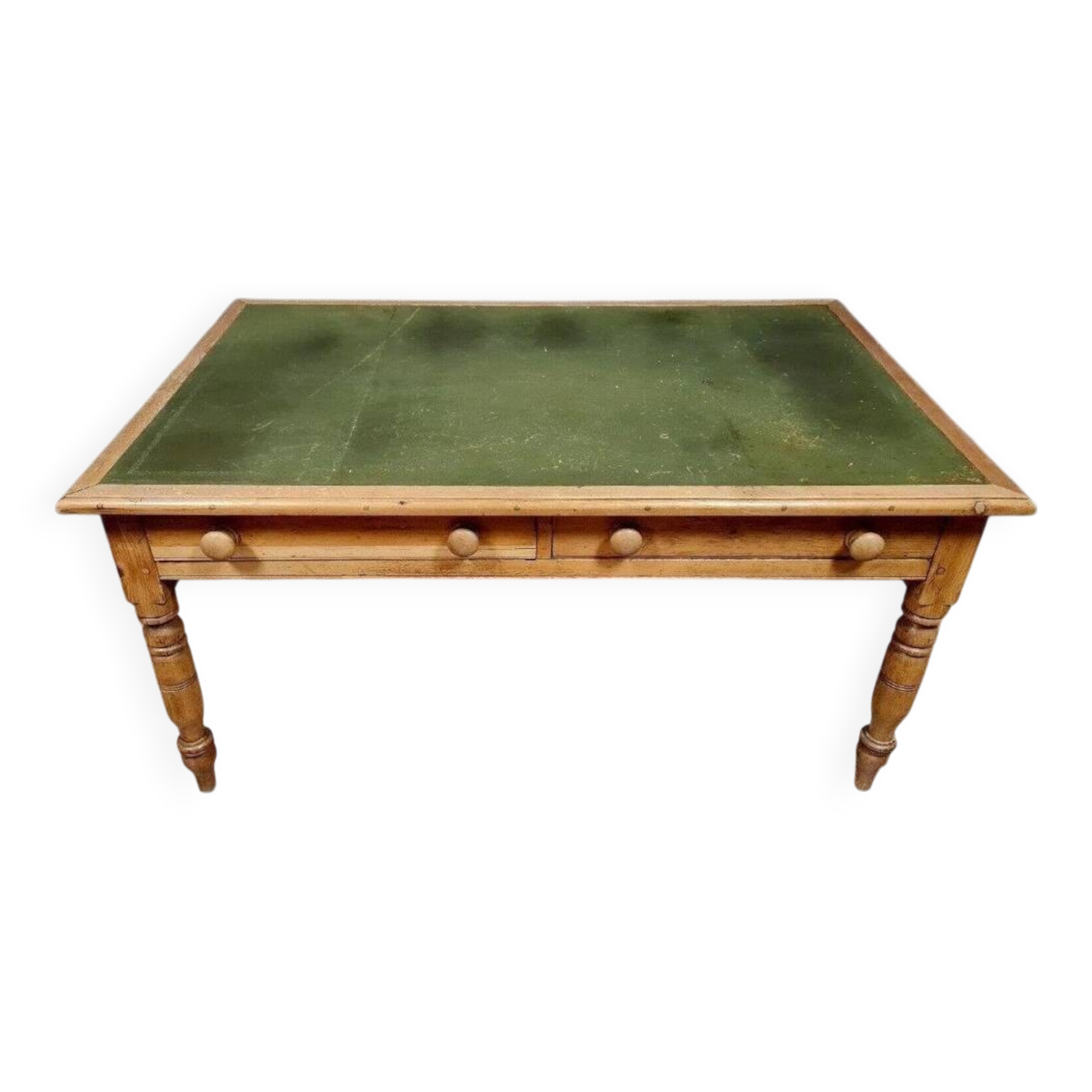 Napoleon III period center desk in light wood