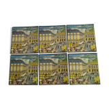 Set of 6 "Grand Hotel" coasters in a cardboard box