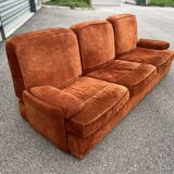 Cinna orange suede sofa