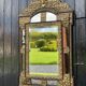 Brass and blackened wood mirror in Louis XVI style circa 1880.