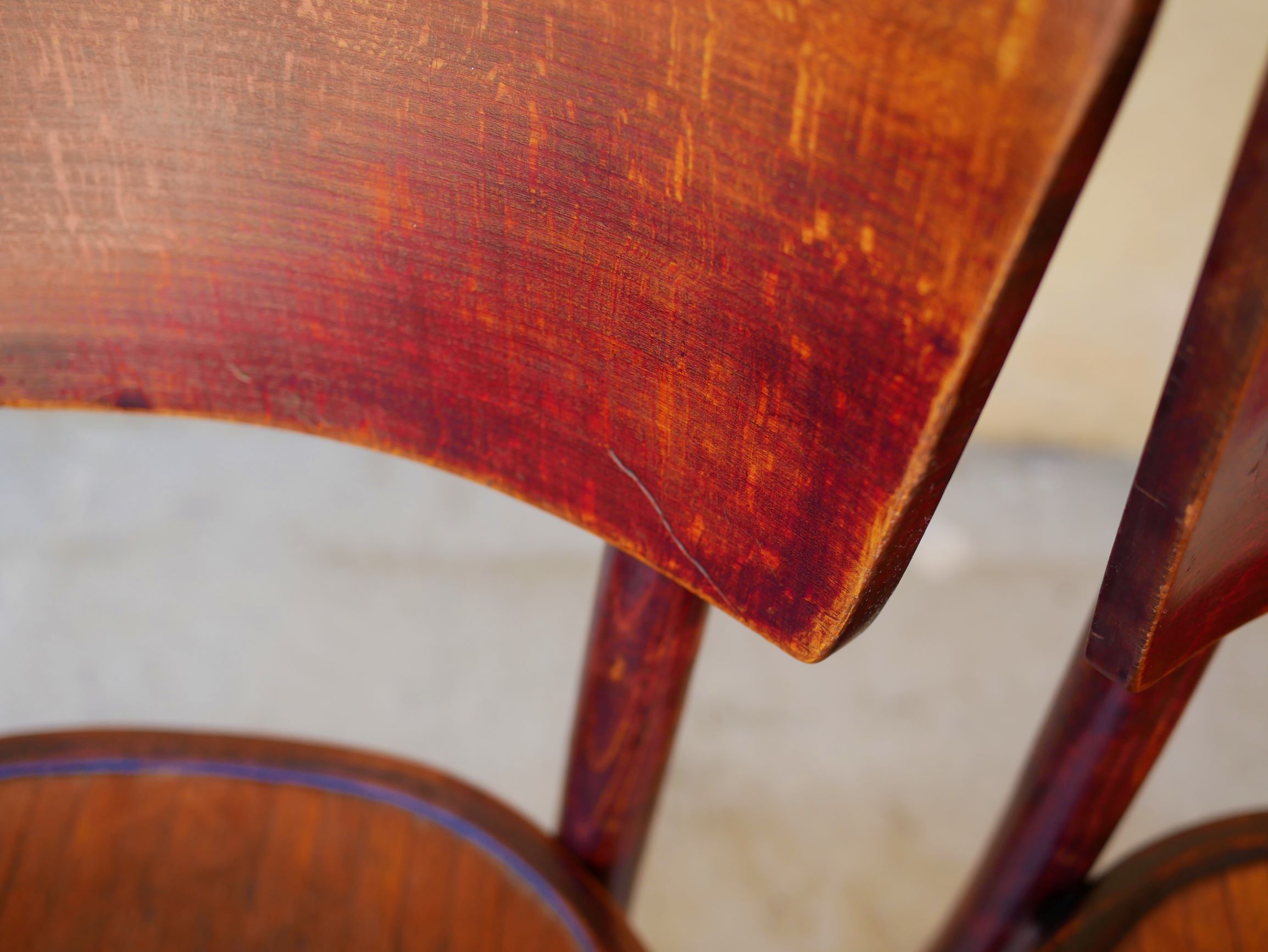 Série de 4 chaises bistrot vintage par Mahieu