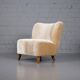 Fauteuil scandinave en velours à poils longs