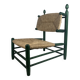 Fauteuil bas en paille de jonc français dans le style de Charles Dudouyt, années 1950