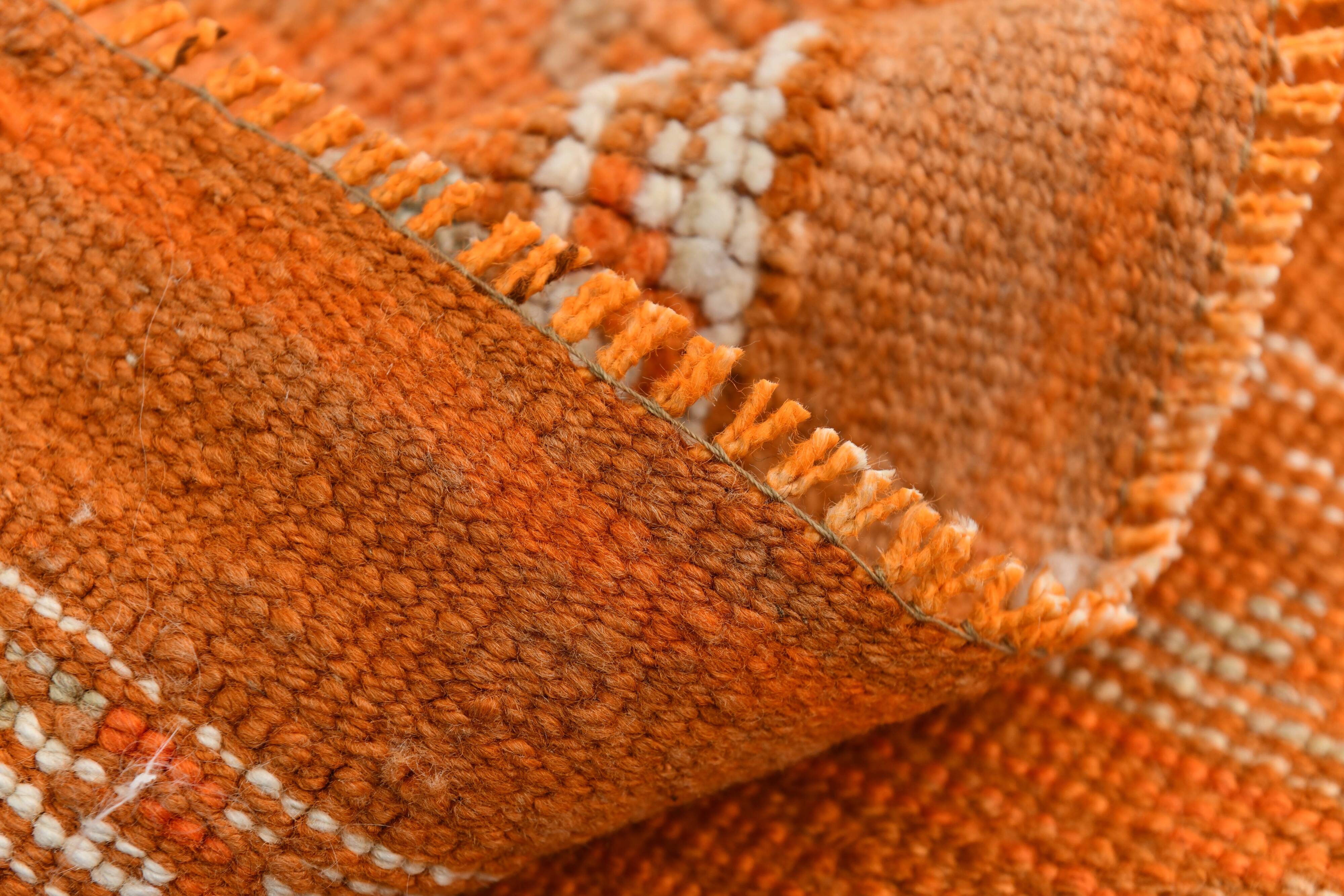 Beige & Orange Vintage Runner Rug, 83x383Cm