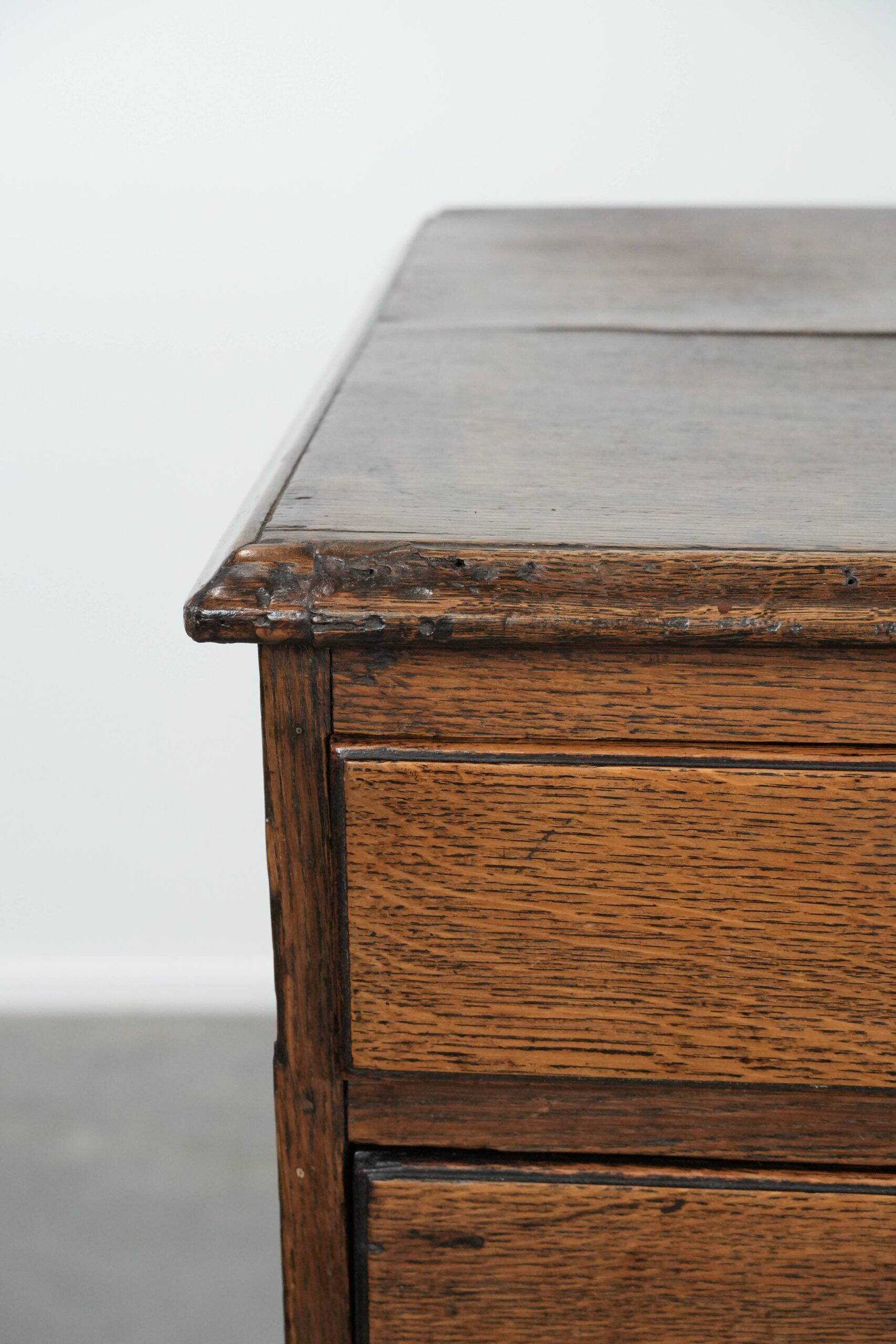 18th-century English antique oak commode