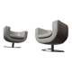 Fauteuils en cuir B&B Italia « Tulip » conçus par Jeffrey Bernett en 2000