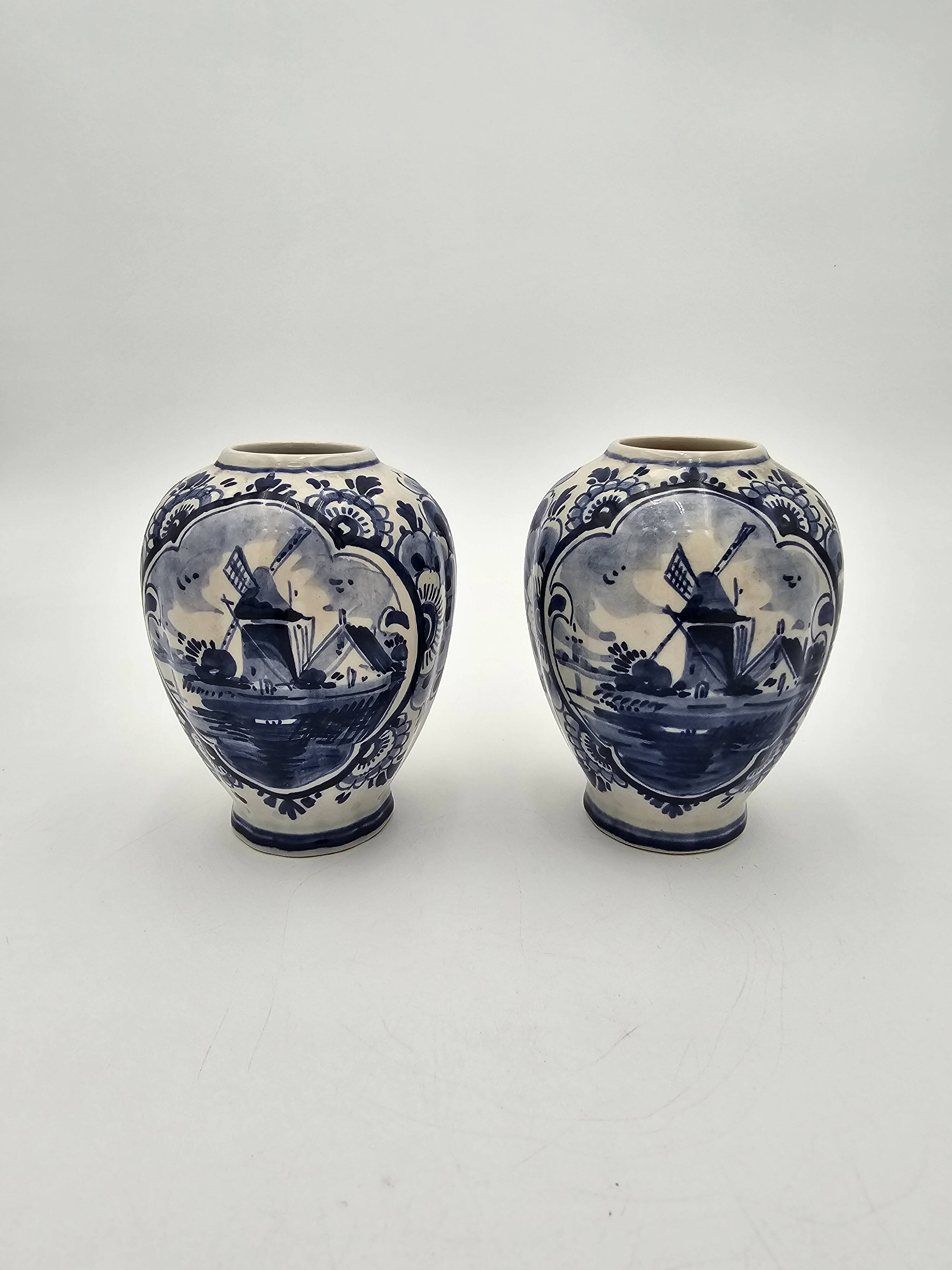 Pair of Delft vases