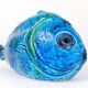 Blue enamelled fish sculpture Rimini by Aldo Londi Bitossi, Italy, 1950s