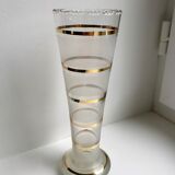 Serrated vase with gilded edging 60s