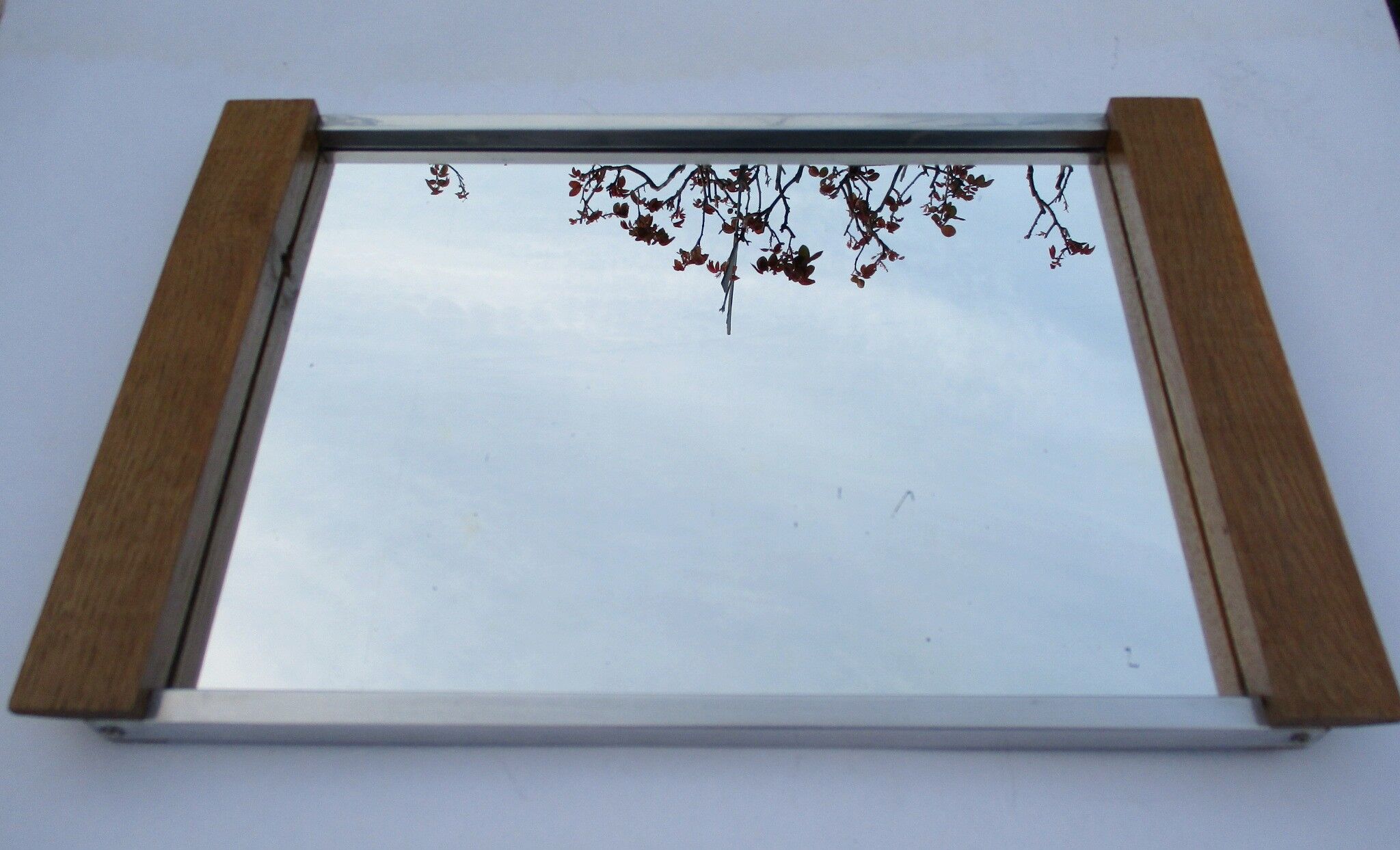 Art deco art deco wood and mirror serving tray