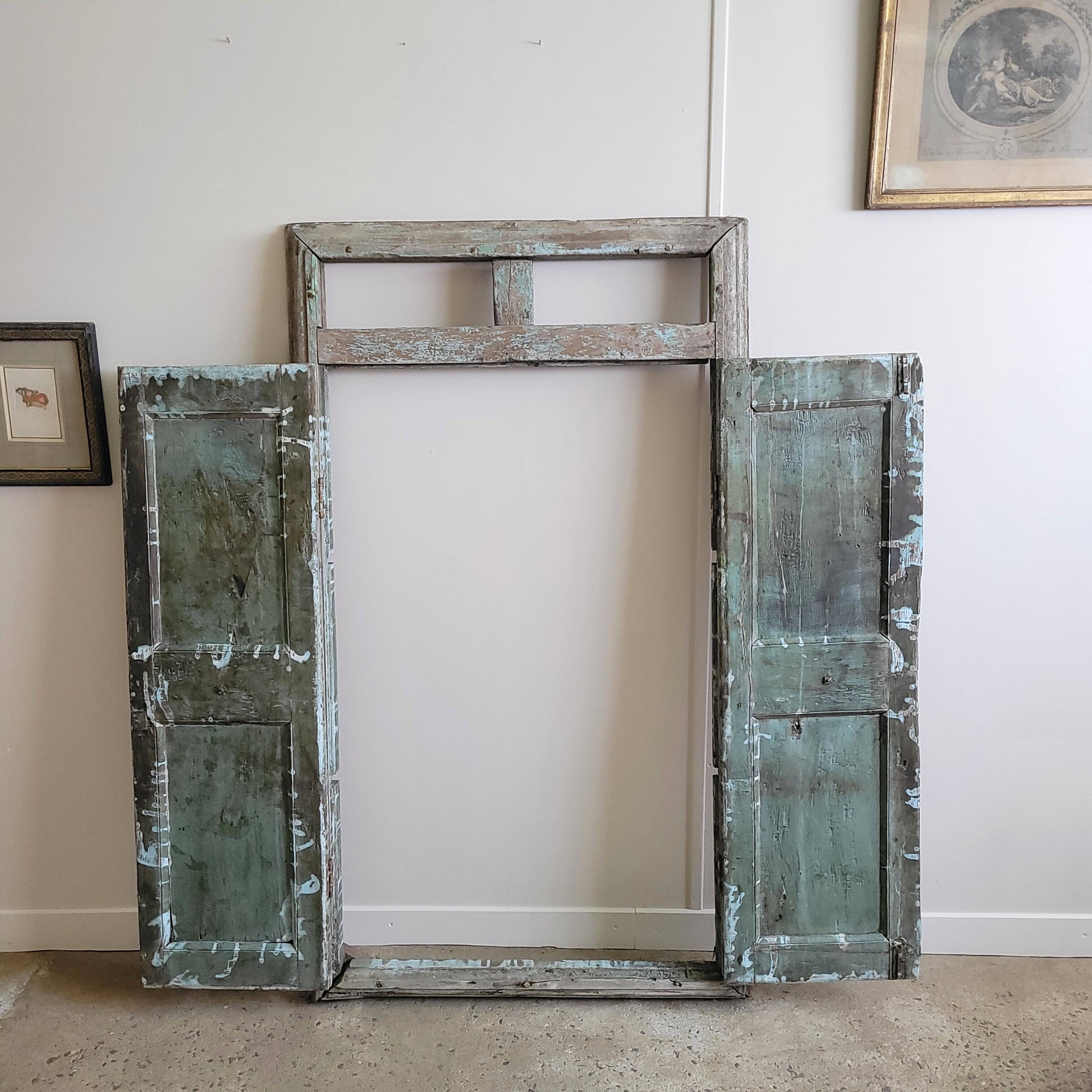 Old patinated wooden door