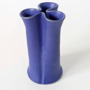 Vase soliflore en céramique bleue, Aage Würtz Danemark, années 60