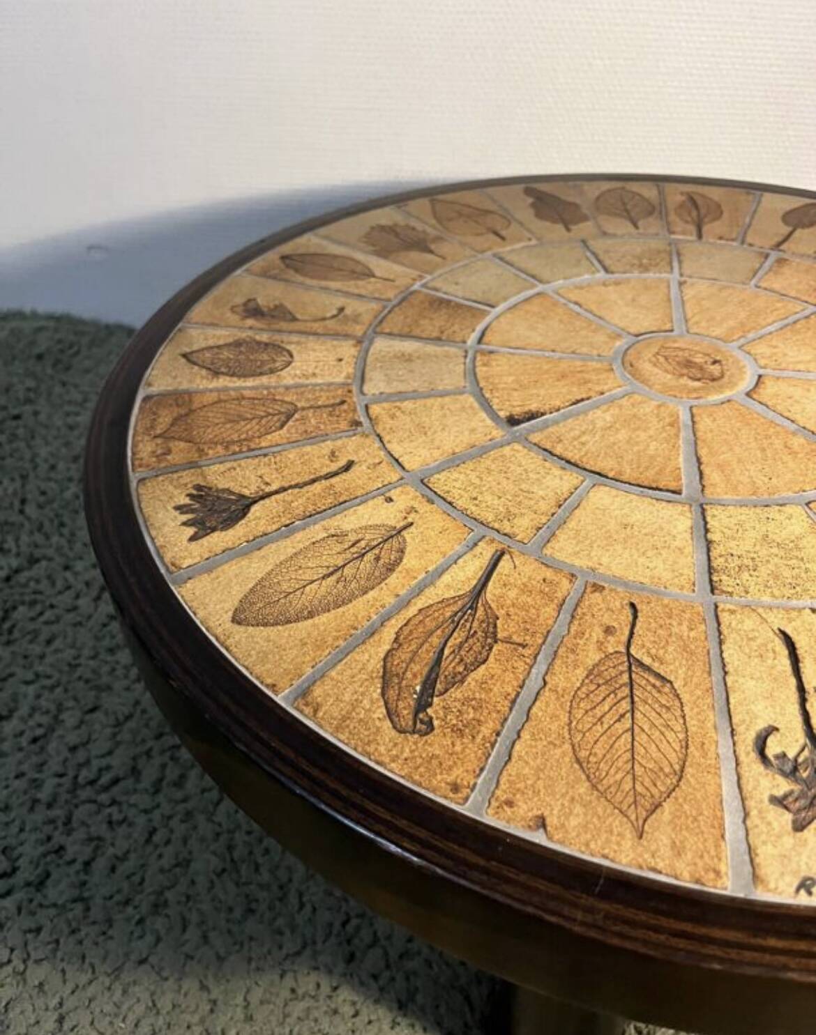 Roger Capron ceramic and wood side table/coffee table