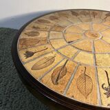 Roger Capron ceramic and wood side table/coffee table