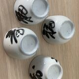 4 vintage stoneware cups