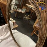 Miroir osier 1950-1960