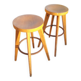 Deux tabourets stella vintage années 50 pieds compas