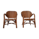 Paire de fauteuils en rotin tressé années 70