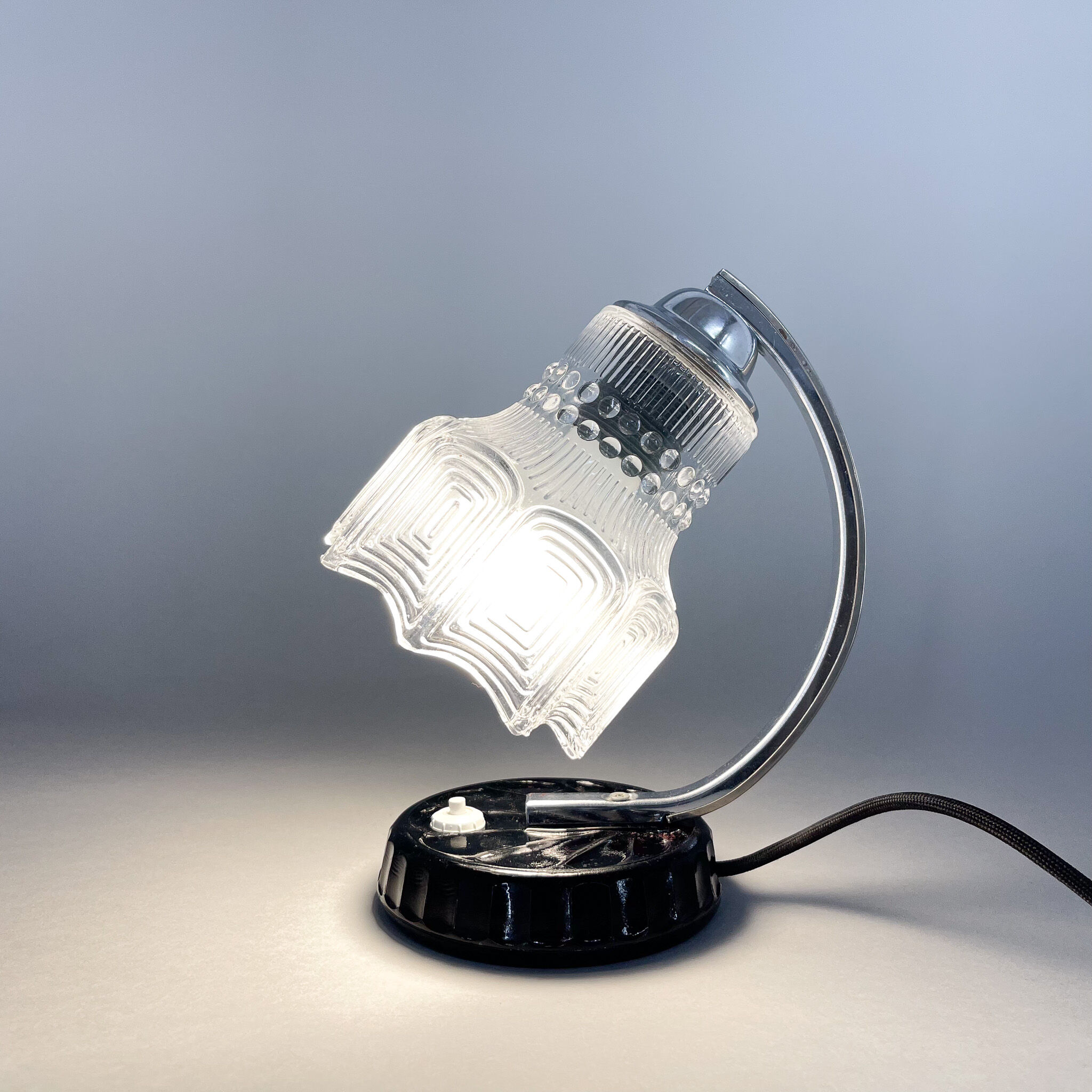 Vintage Table Lamp with Ceramic Base, Czechoslovakia, 1960's