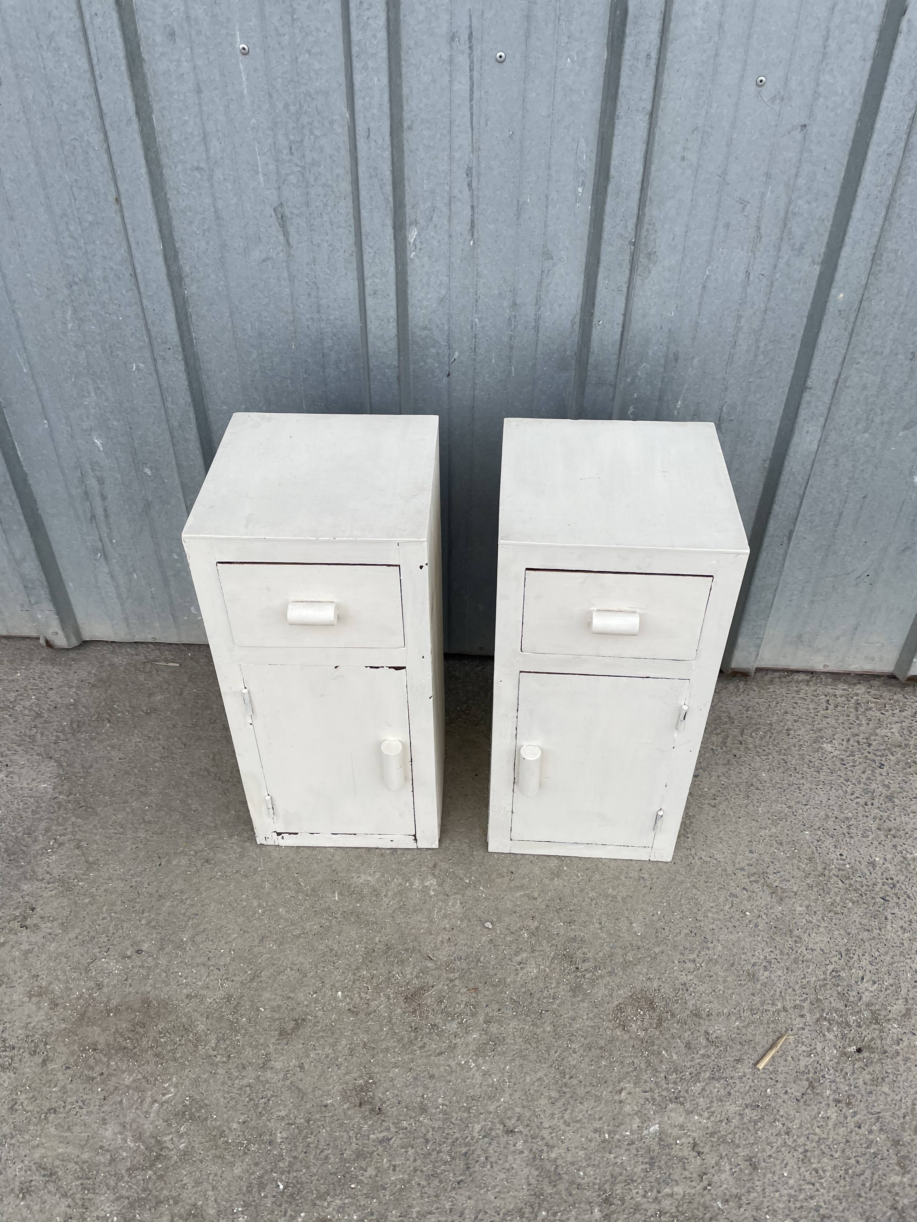 Set of 2 small 50s bedside tables