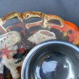 Resin ashtray or altuglas - shell shape, shell inclusion, fish, coral ect