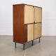 High metal cabinet with mahogany veneer, Italy 1960s