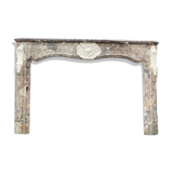 Fireplace Louis XV In Marble Of Waulsort, Levanto And White Statuary, XVIIIth Century