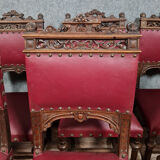 Series of 8 Renaissance walnut chairs circa 1850