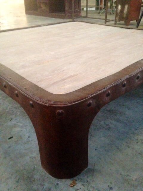 Low industrial metal & wood table