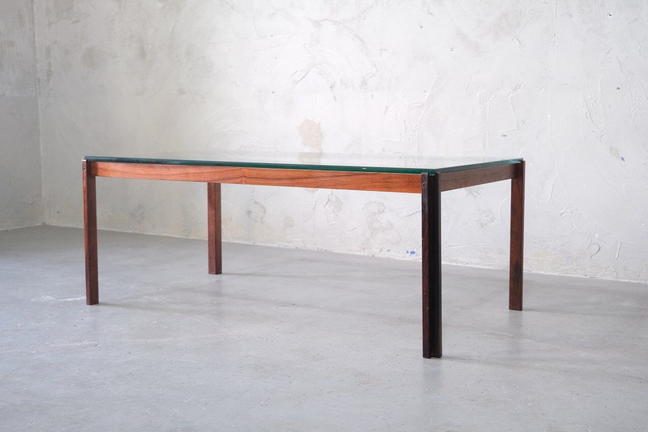 Danish Minimalist Rosewood Coffee Table, 1960s
