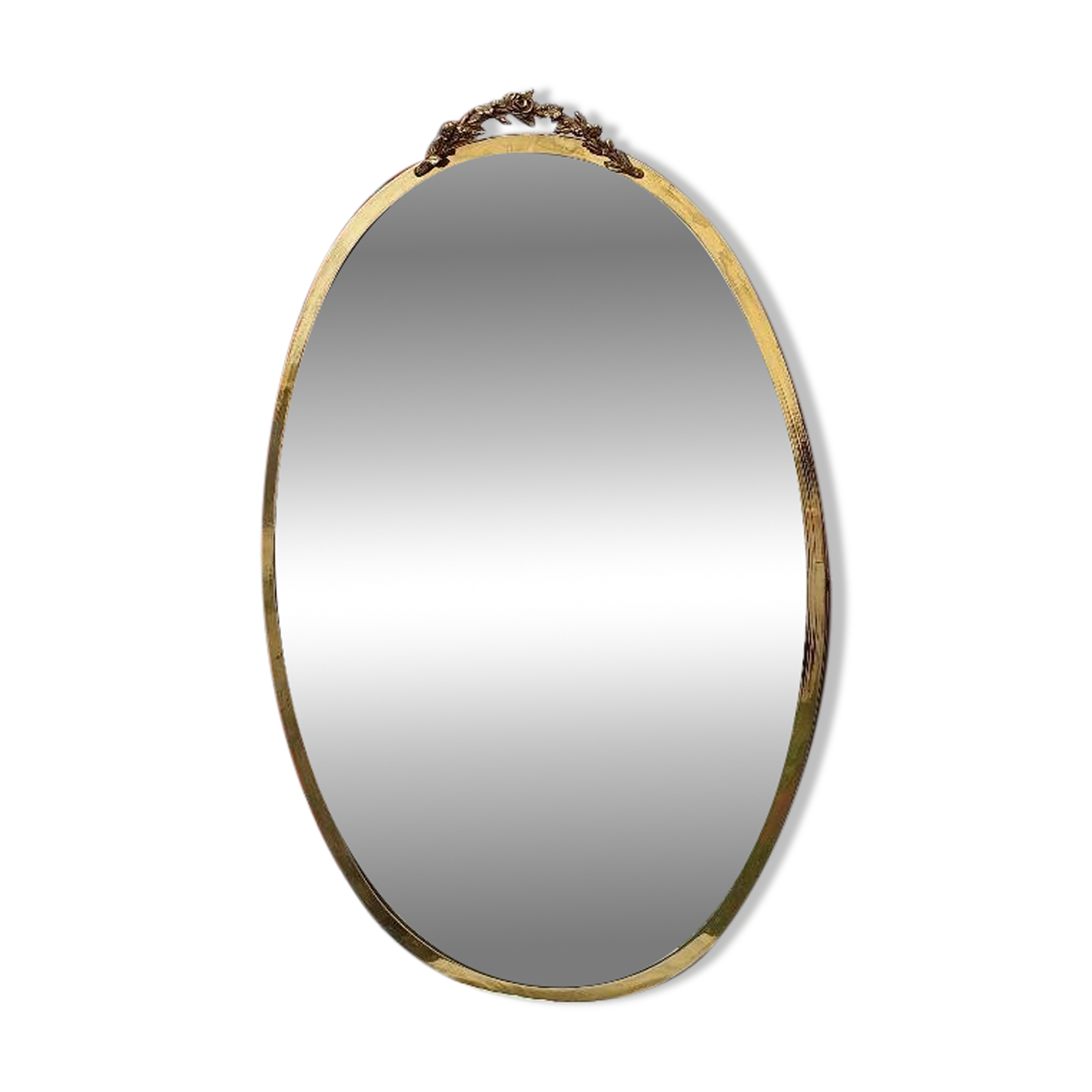 Large antique beveled brass mirror