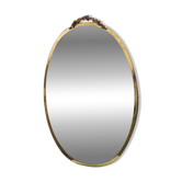 Large antique beveled brass mirror