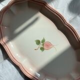 Large pink dish in Salins porcelain (identical oyster plates)