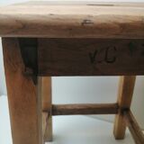 Old farm or workshop stool in oak