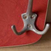 Vintage coat rack in red Formica - triple hook