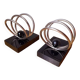 Bookends in marble and chrome metal