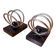 Bookends in marble and chrome metal
