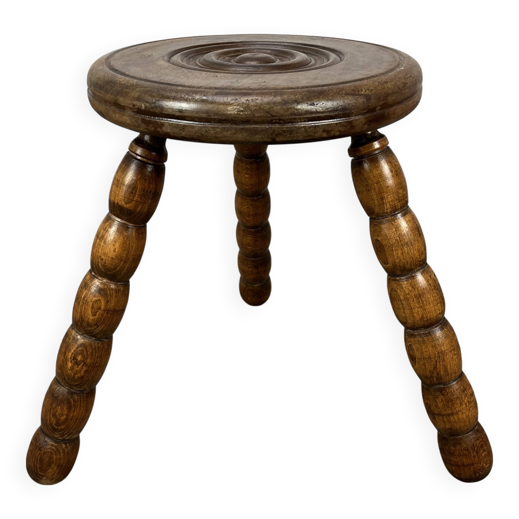 Tabouret tripode brutaliste dans le goût de Dudouyt