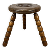 Brutalist tripod stool in the style of Dudouyt